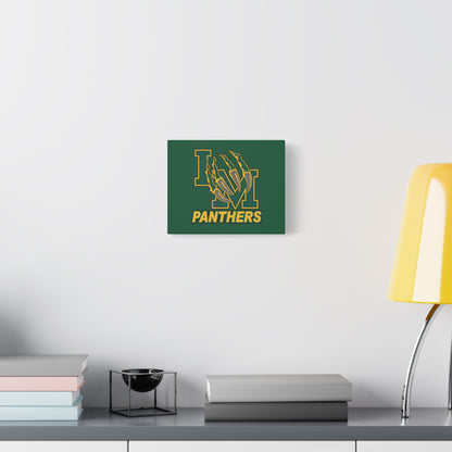 Panthers Logo Matte Stretched Canvas — Green & Gold Game Day Wall Art