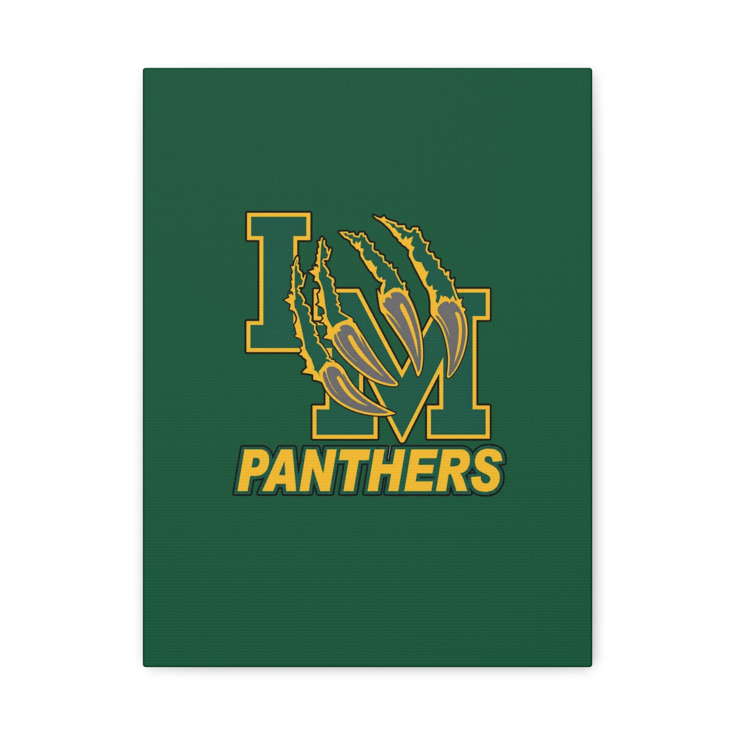 Panthers Logo Matte Stretched Canvas — Green & Gold Game Day Wall Art