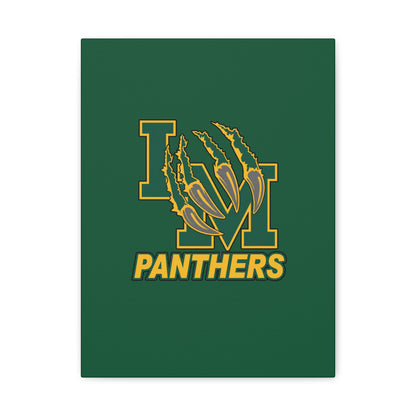 Panthers Logo Matte Stretched Canvas — Green & Gold Game Day Wall Art