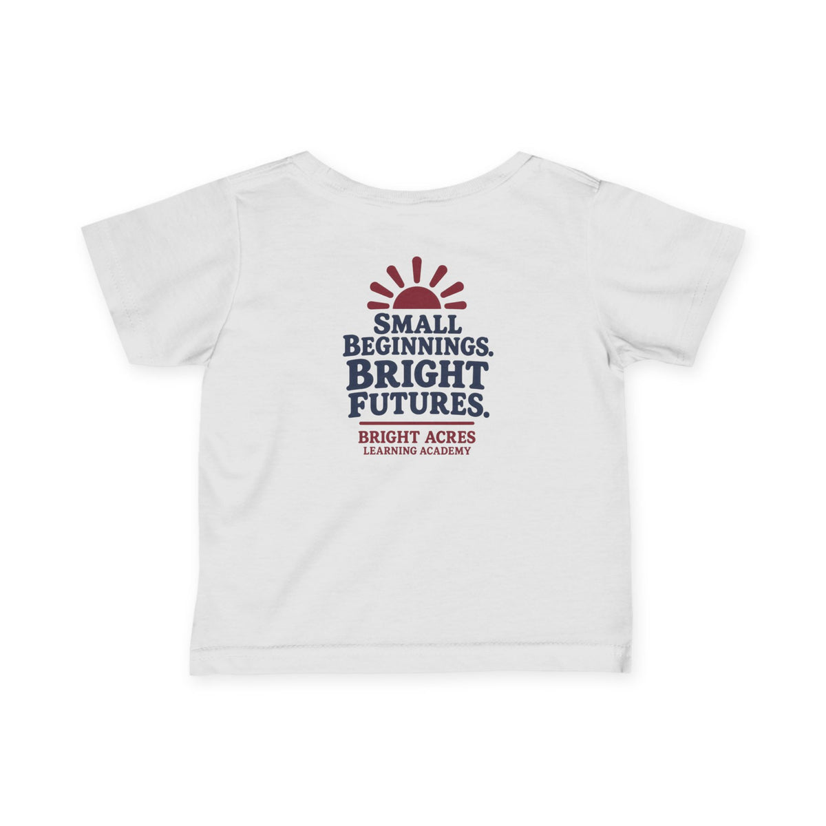 Bright Acres Small Beginnings Infant Tee — White, back