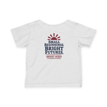 Bright Acres Small Beginnings Infant Tee — White, back