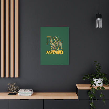 Panthers Logo Matte Stretched Canvas — Green & Gold Game Day Wall Art