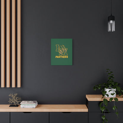 Panthers Logo Matte Stretched Canvas — Green & Gold Game Day Wall Art