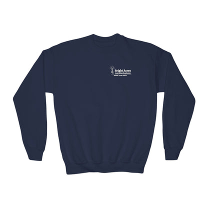 Bright Acres Bright Minds Together Youth Crewneck — Navy, front