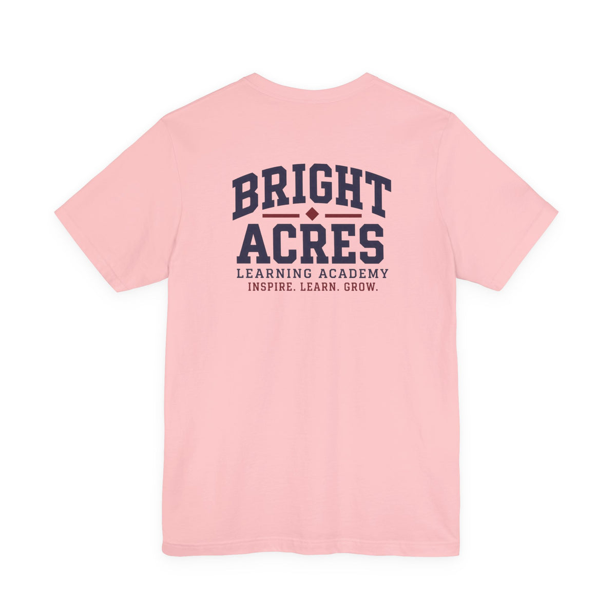 Bright Acres Collegiate Adult Tee — Pink, back