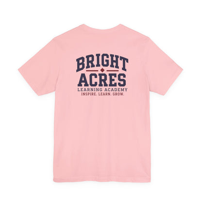 Bright Acres Collegiate Adult Tee — Pink, back