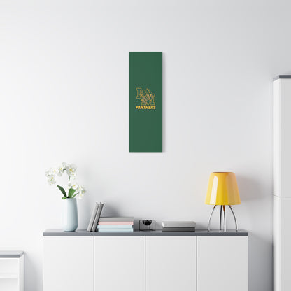 Panthers Logo Matte Stretched Canvas — Green & Gold Game Day Wall Art