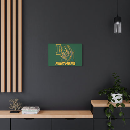 Panthers Logo Matte Stretched Canvas — Green & Gold Game Day Wall Art