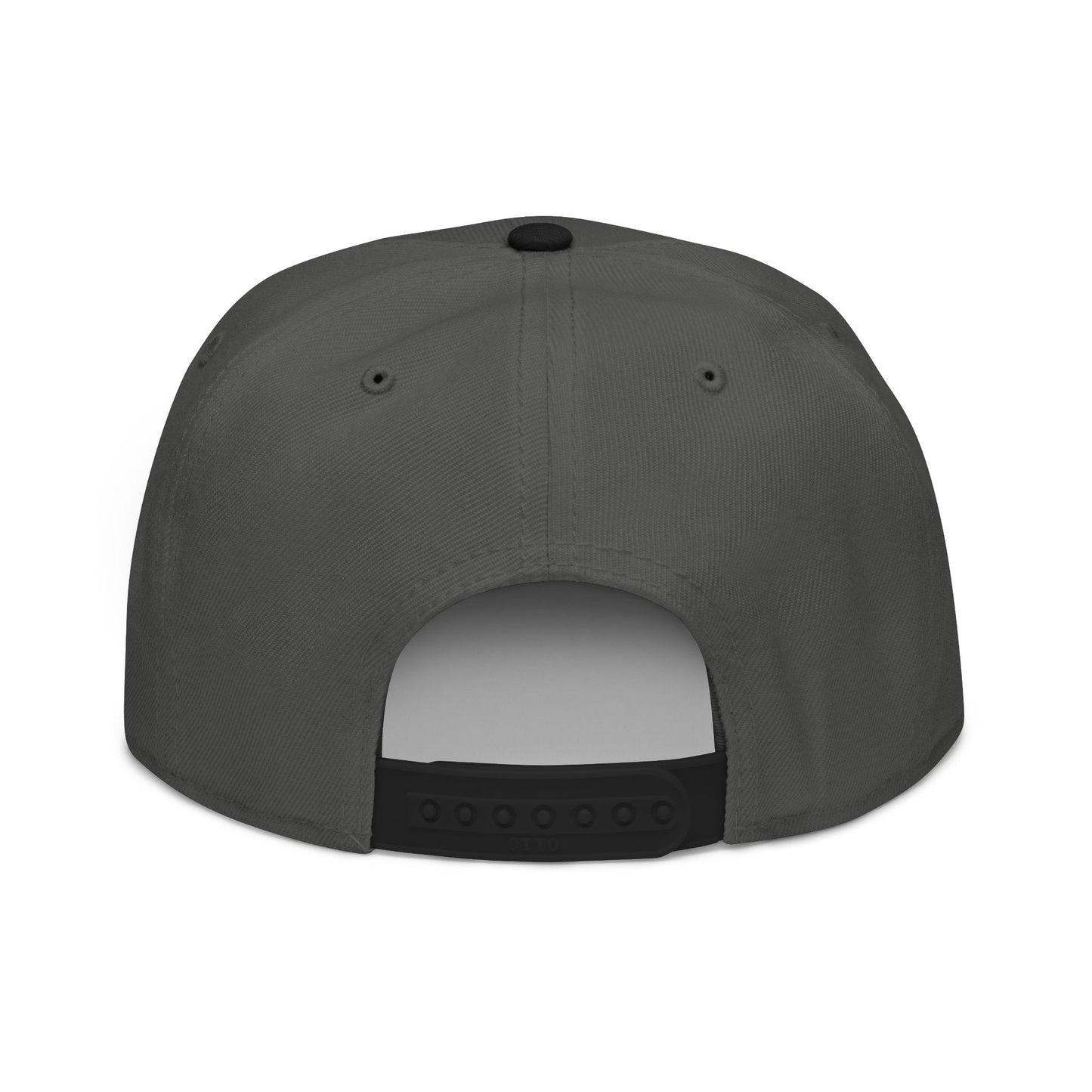 Embroidered Flat Bill Crown Snapback Hat