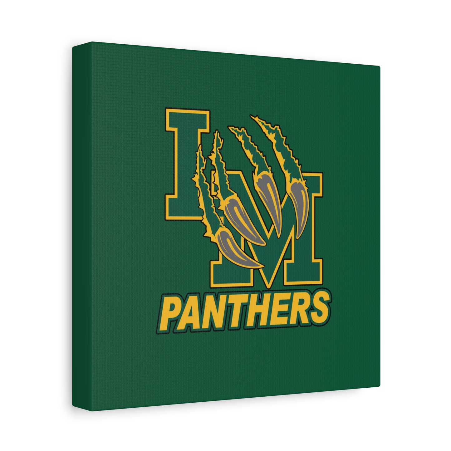 Panthers Logo Matte Stretched Canvas — Green & Gold Game Day Wall Art
