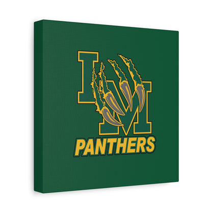Panthers Logo Matte Stretched Canvas — Green & Gold Game Day Wall Art