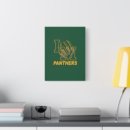 Panthers Logo Matte Stretched Canvas — Green & Gold Game Day Wall Art