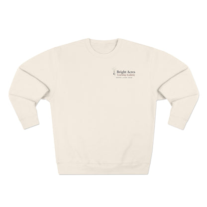 Bright Acres Bright Minds Together Fleece Adult Crewneck — Sandshell, front