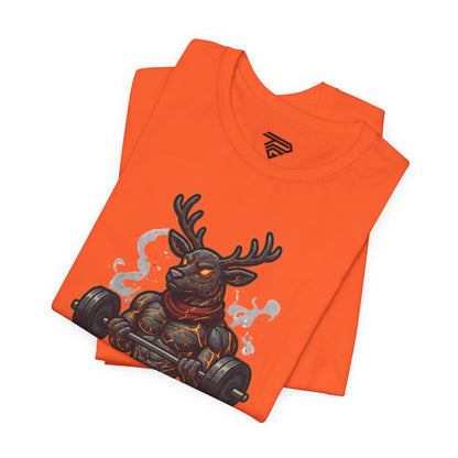 Reindeer Gains Gym T‑Shirt — Funny Christmas Workout Tee