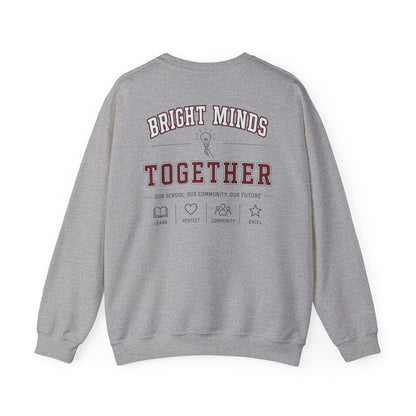Bright Acres Bright Minds Together Classic Adult Crewneck — Sport Grey, back