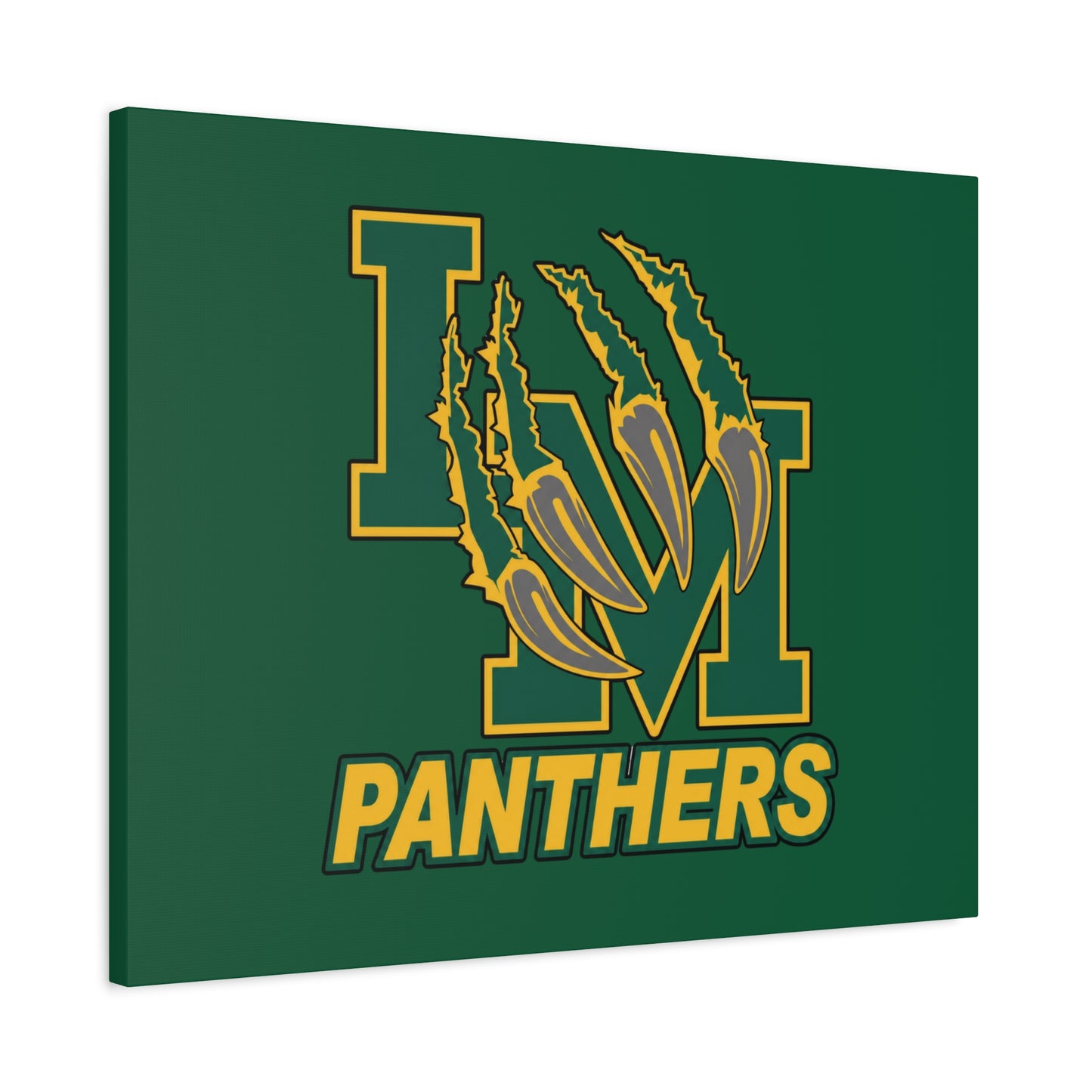 Panthers Logo Matte Stretched Canvas — Green & Gold Game Day Wall Art