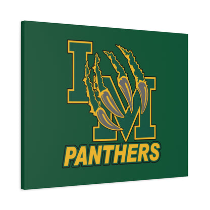 Panthers Logo Matte Stretched Canvas — Green & Gold Game Day Wall Art