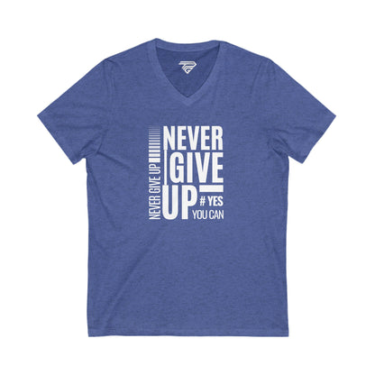 Never Give Up V-Neck Tee