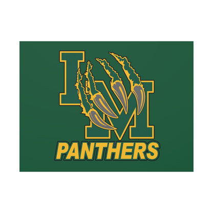 Panthers Logo Matte Stretched Canvas — Green & Gold Game Day Wall Art