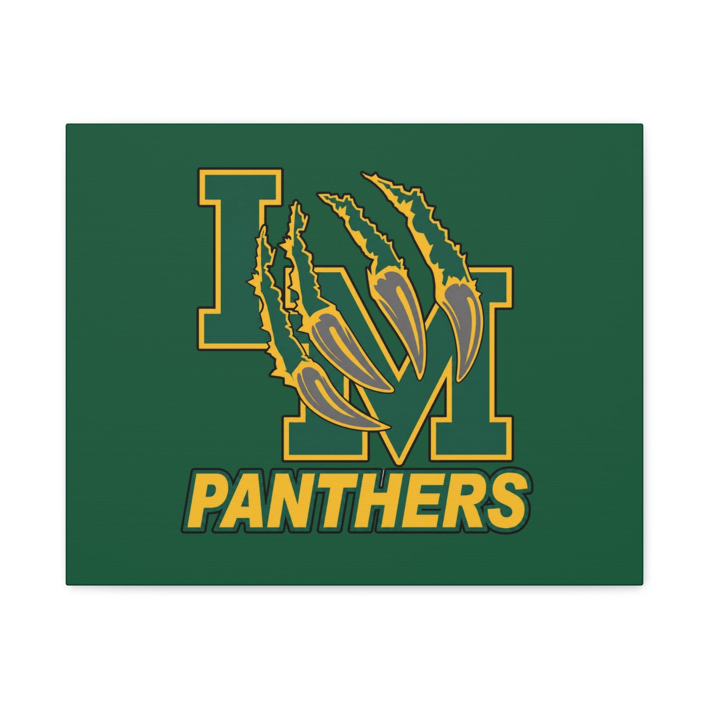 Panthers Logo Matte Stretched Canvas — Green & Gold Game Day Wall Art