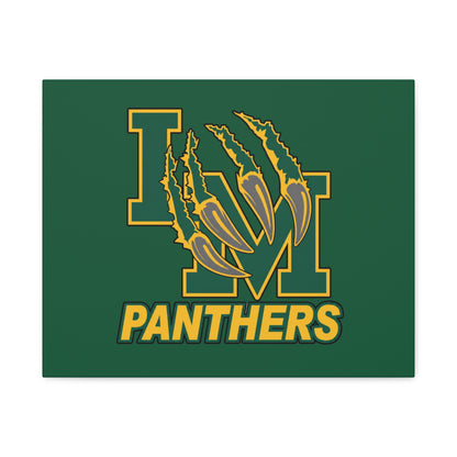 Panthers Logo Matte Stretched Canvas — Green & Gold Game Day Wall Art