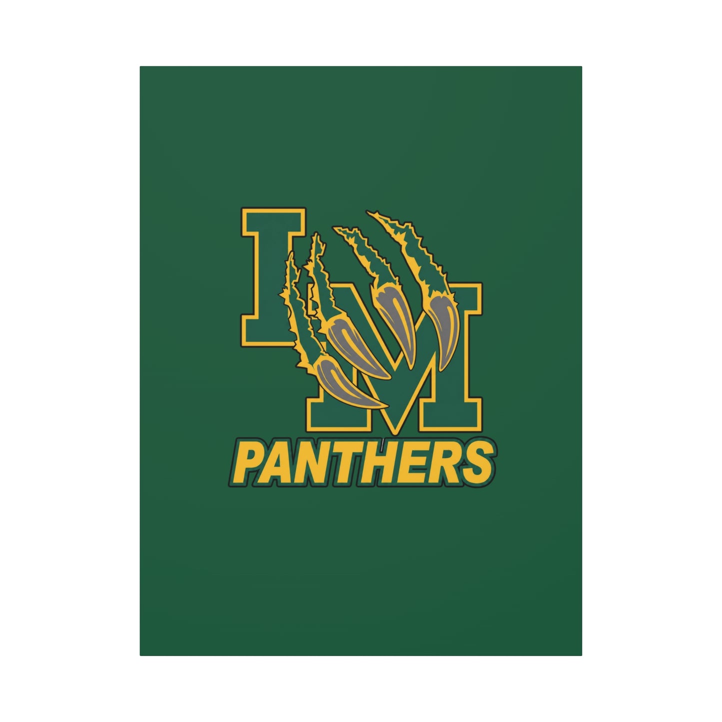 Panthers Logo Matte Stretched Canvas — Green & Gold Game Day Wall Art