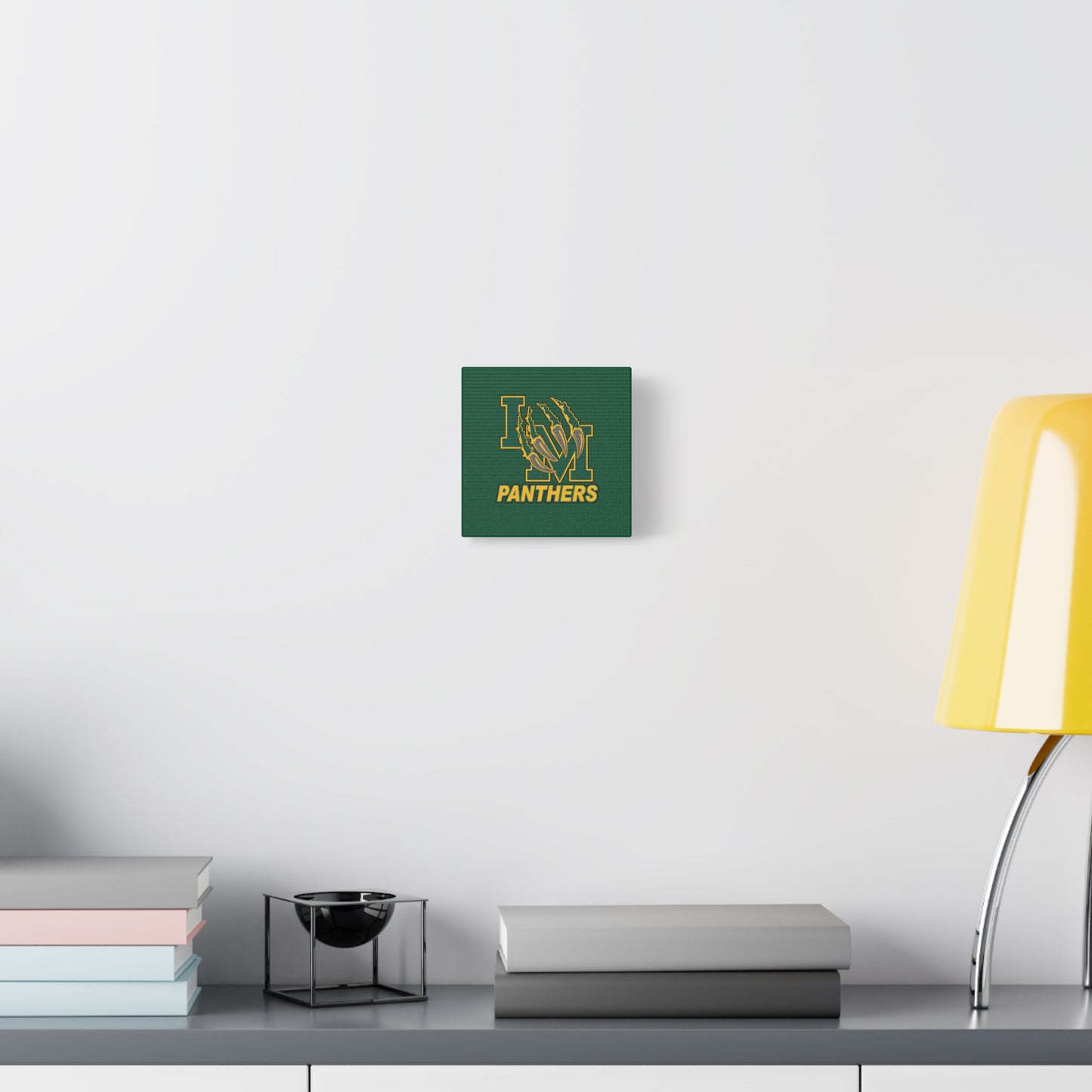 Panthers Logo Matte Stretched Canvas — Green & Gold Game Day Wall Art