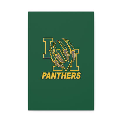 Panthers Logo Matte Stretched Canvas — Green & Gold Game Day Wall Art