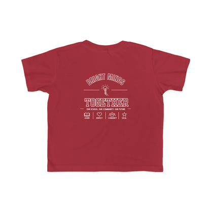 Bright Acres Bright Minds Together Toddler Tee — Garnet, back