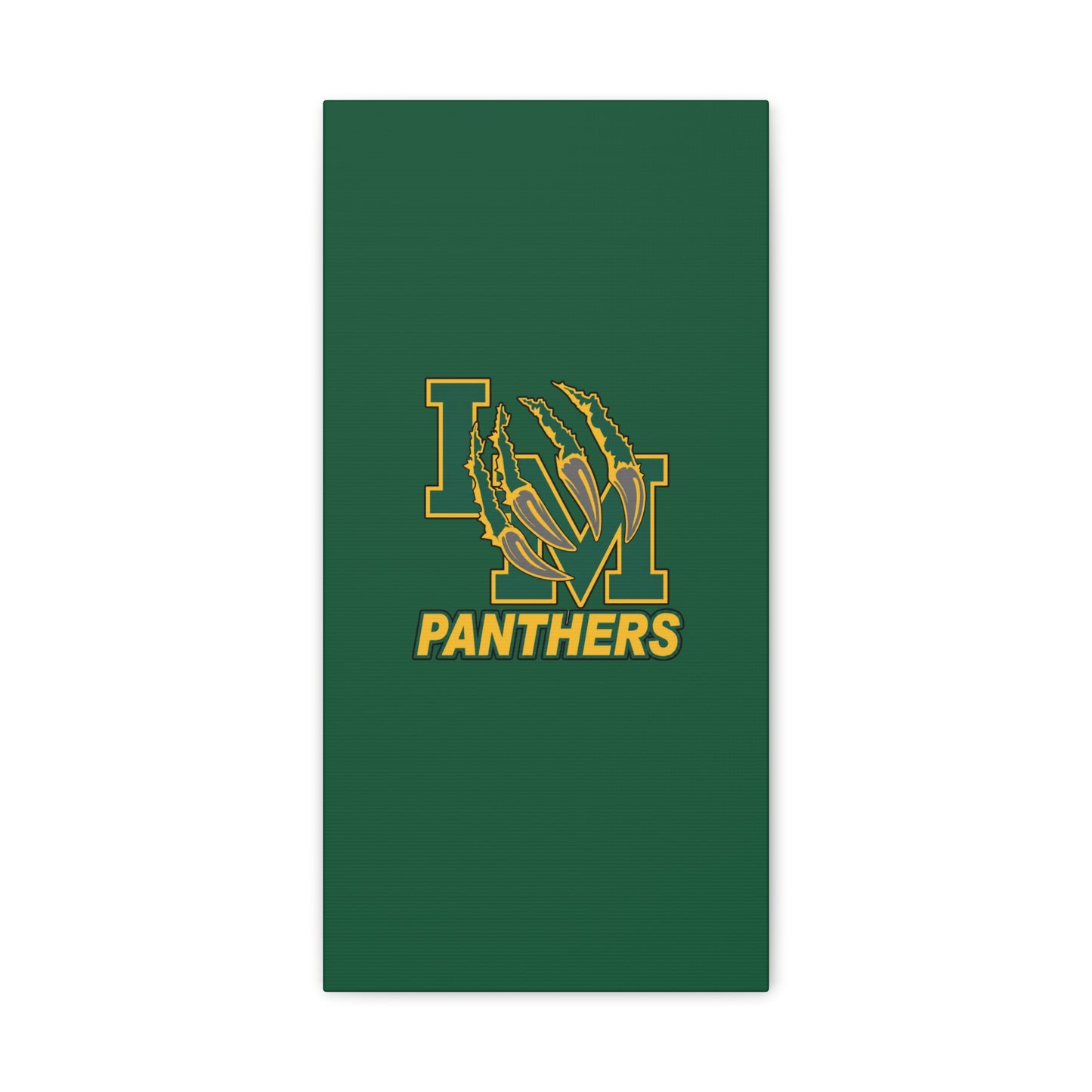 Panthers Logo Matte Stretched Canvas — Green & Gold Game Day Wall Art