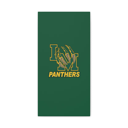 Panthers Logo Matte Stretched Canvas — Green & Gold Game Day Wall Art