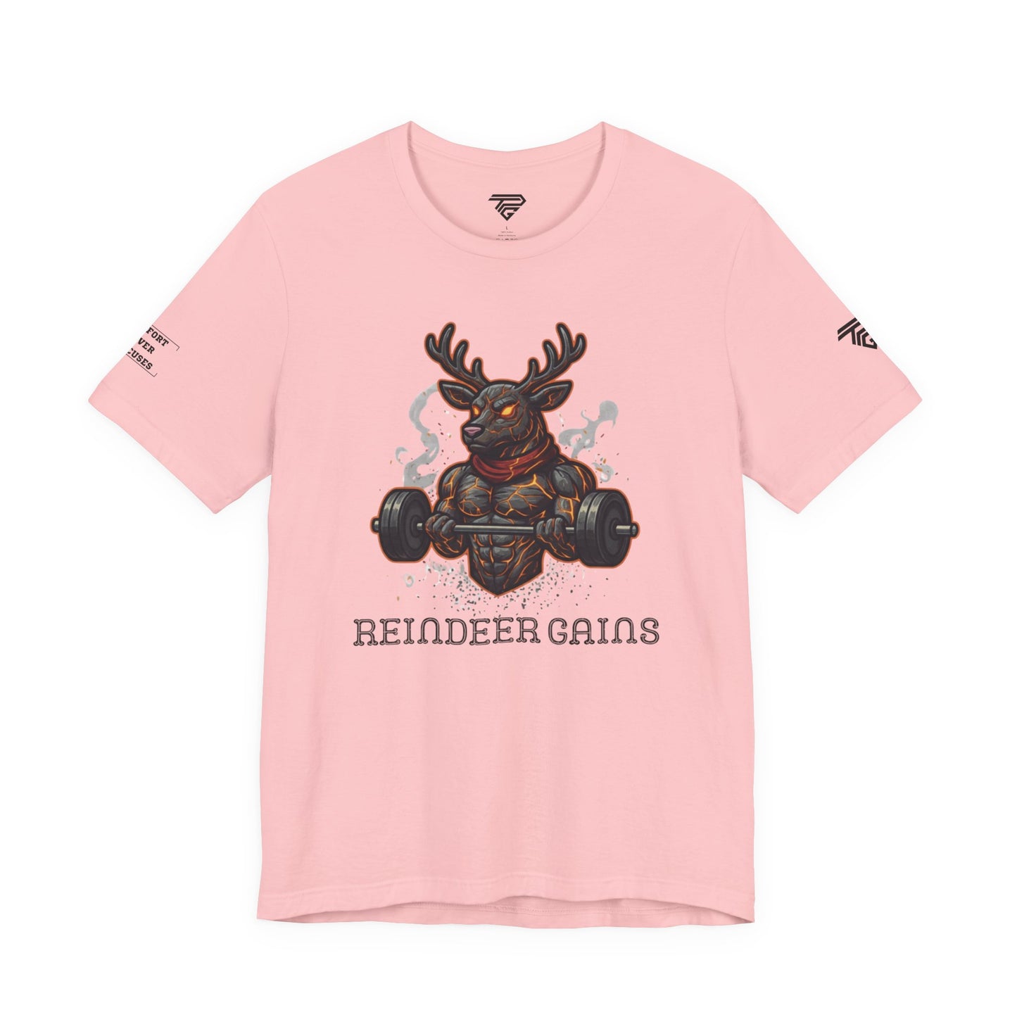 Reindeer Gains Gym T‑Shirt — Funny Christmas Workout Tee