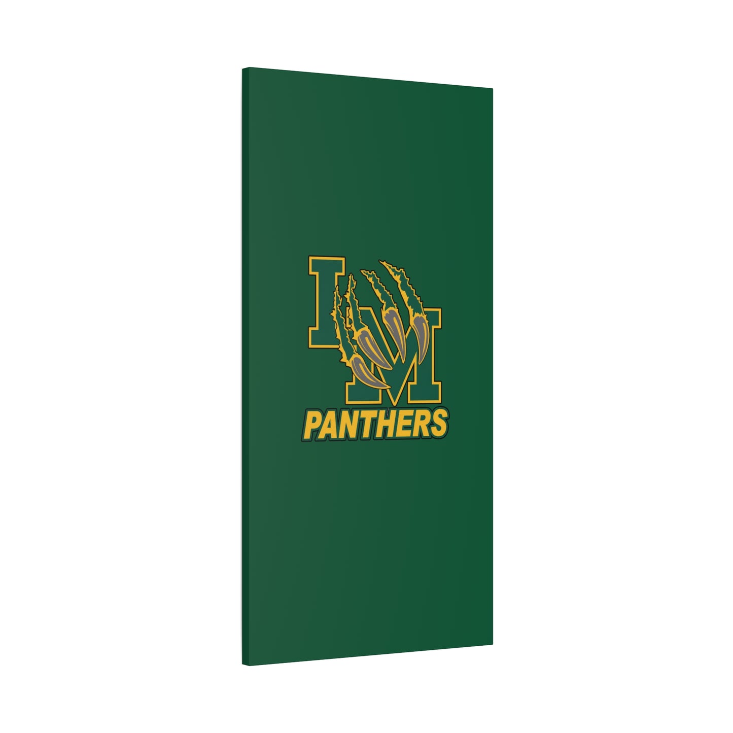 Panthers Logo Matte Stretched Canvas — Green & Gold Game Day Wall Art