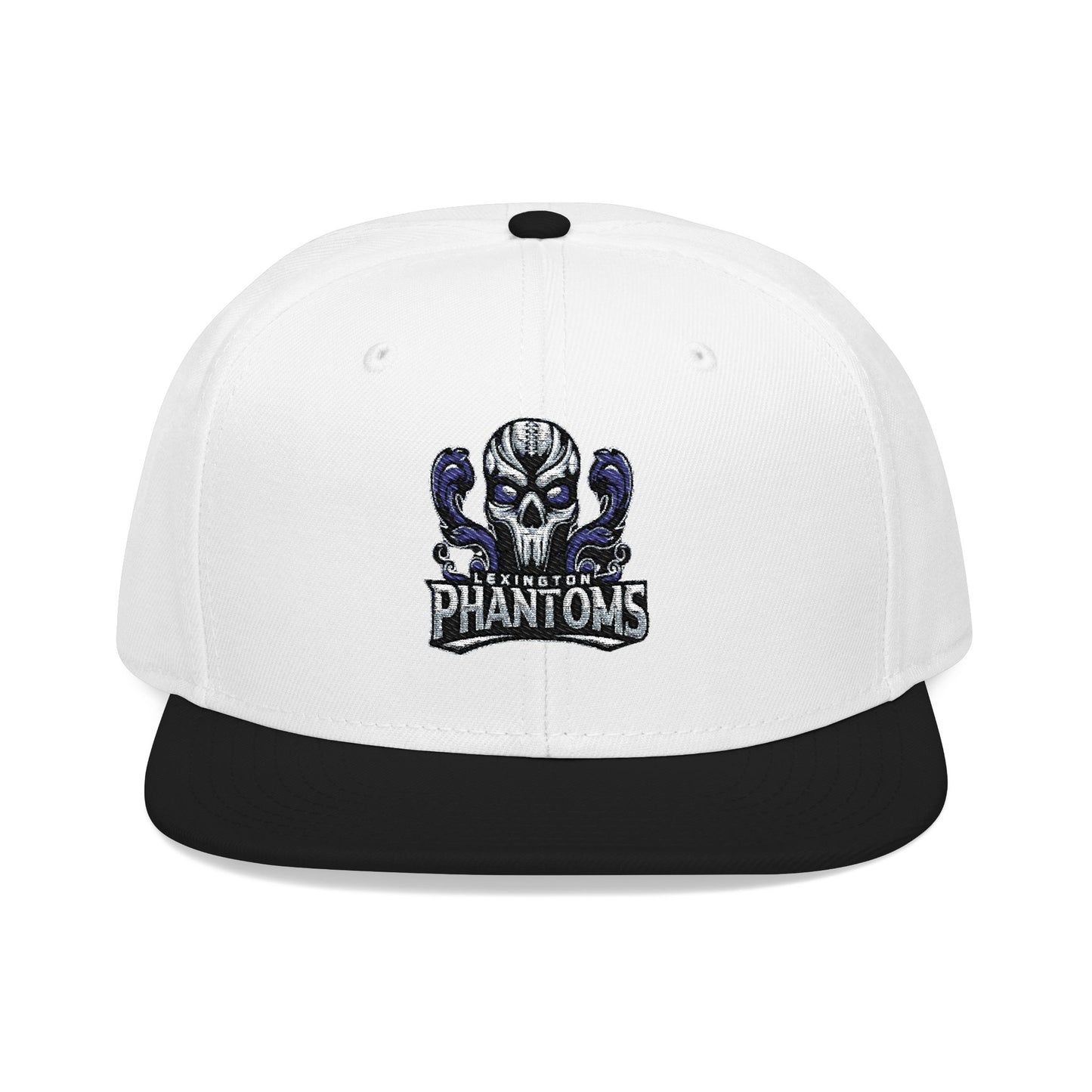 Embroidered Flat Bill Crown Snapback Hat