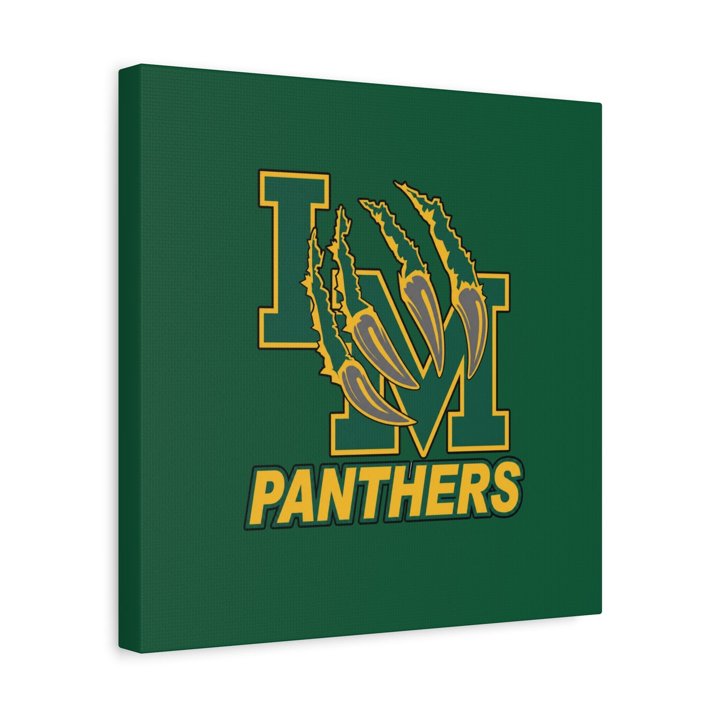 Panthers Logo Matte Stretched Canvas — Green & Gold Game Day Wall Art