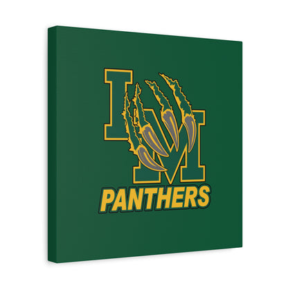 Panthers Logo Matte Stretched Canvas — Green & Gold Game Day Wall Art