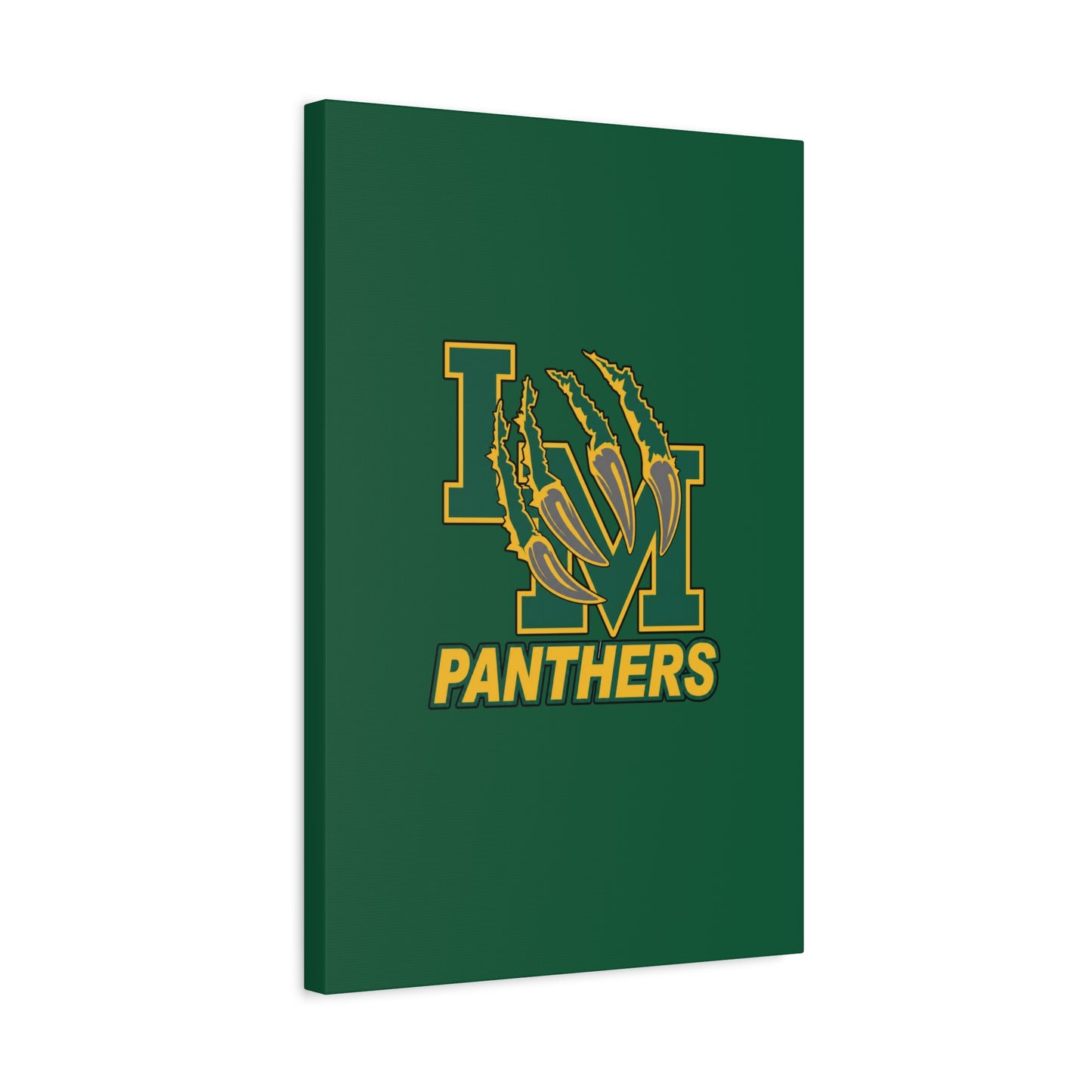 Panthers Logo Matte Stretched Canvas — Green & Gold Game Day Wall Art