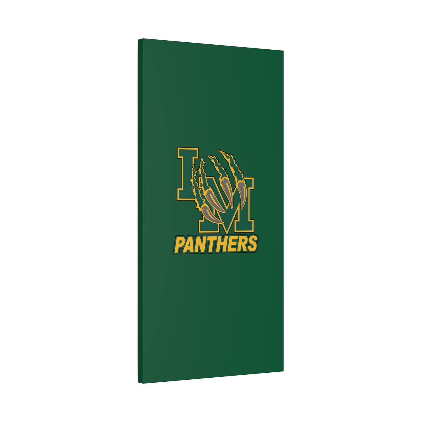 Panthers Logo Matte Stretched Canvas — Green & Gold Game Day Wall Art