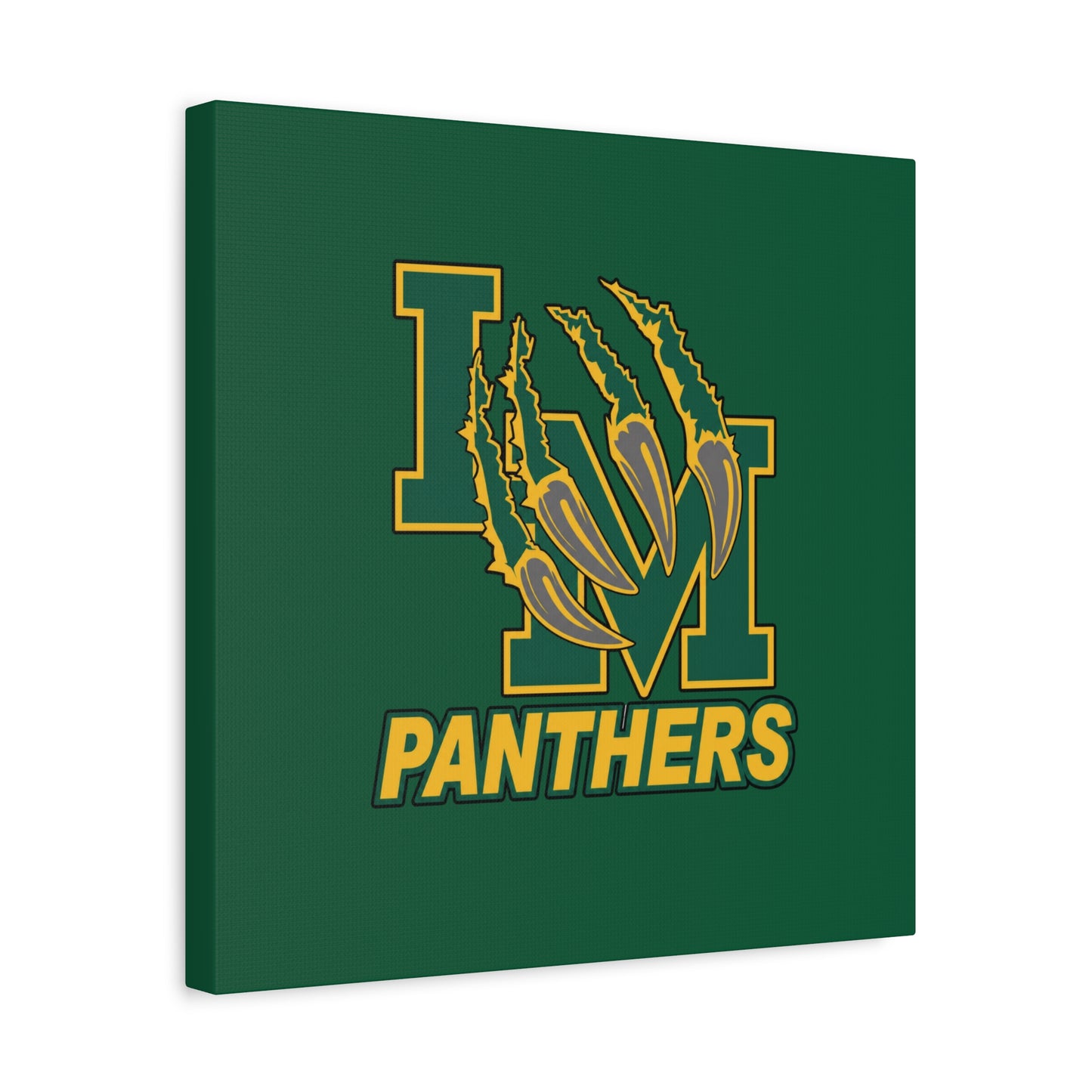 Panthers Logo Matte Stretched Canvas — Green & Gold Game Day Wall Art