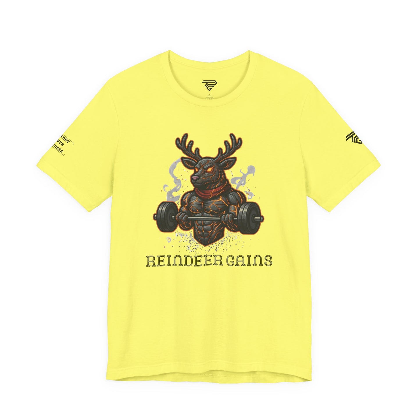 Reindeer Gains Gym T‑Shirt — Funny Christmas Workout Tee