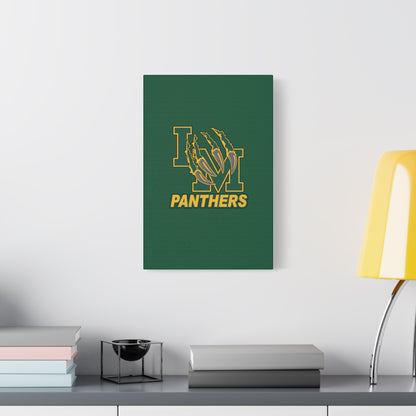 Panthers Logo Matte Stretched Canvas — Green & Gold Game Day Wall Art