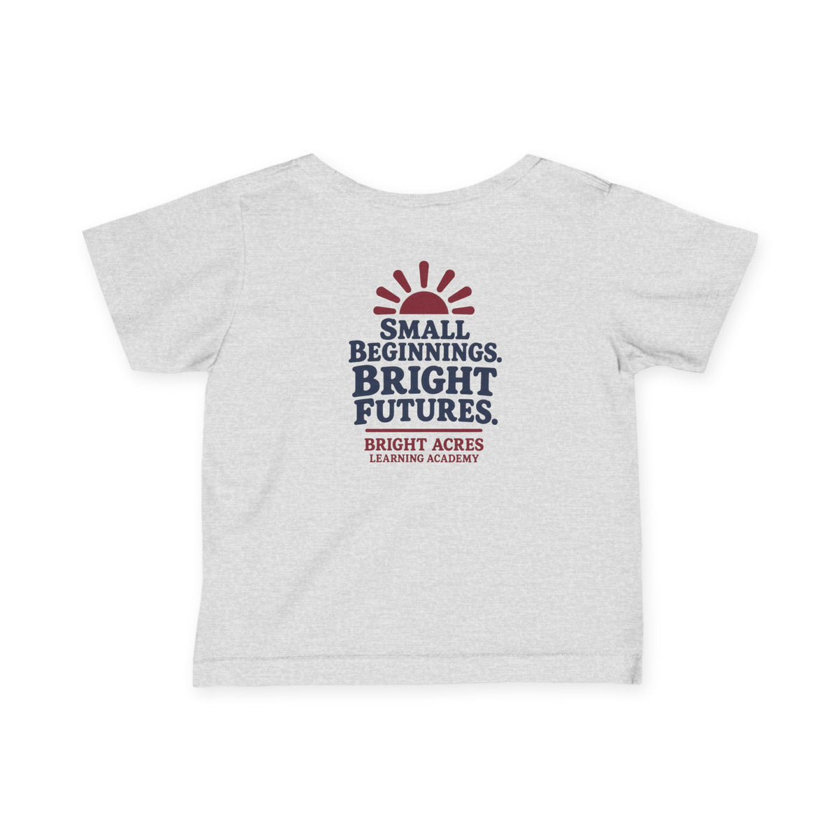 Bright Acres Small Beginnings Infant Tee — Heather, back