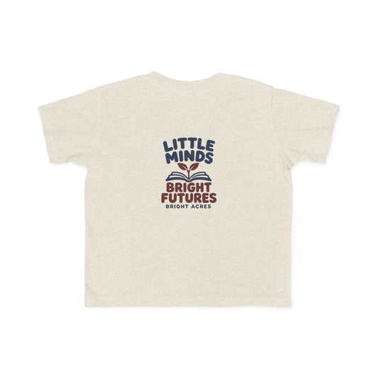Bright Acres Little Minds Bright Futures Toddler Tee — Natural Heather, back