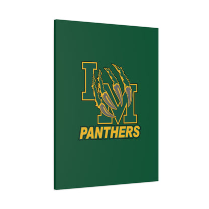 Panthers Logo Matte Stretched Canvas — Green & Gold Game Day Wall Art