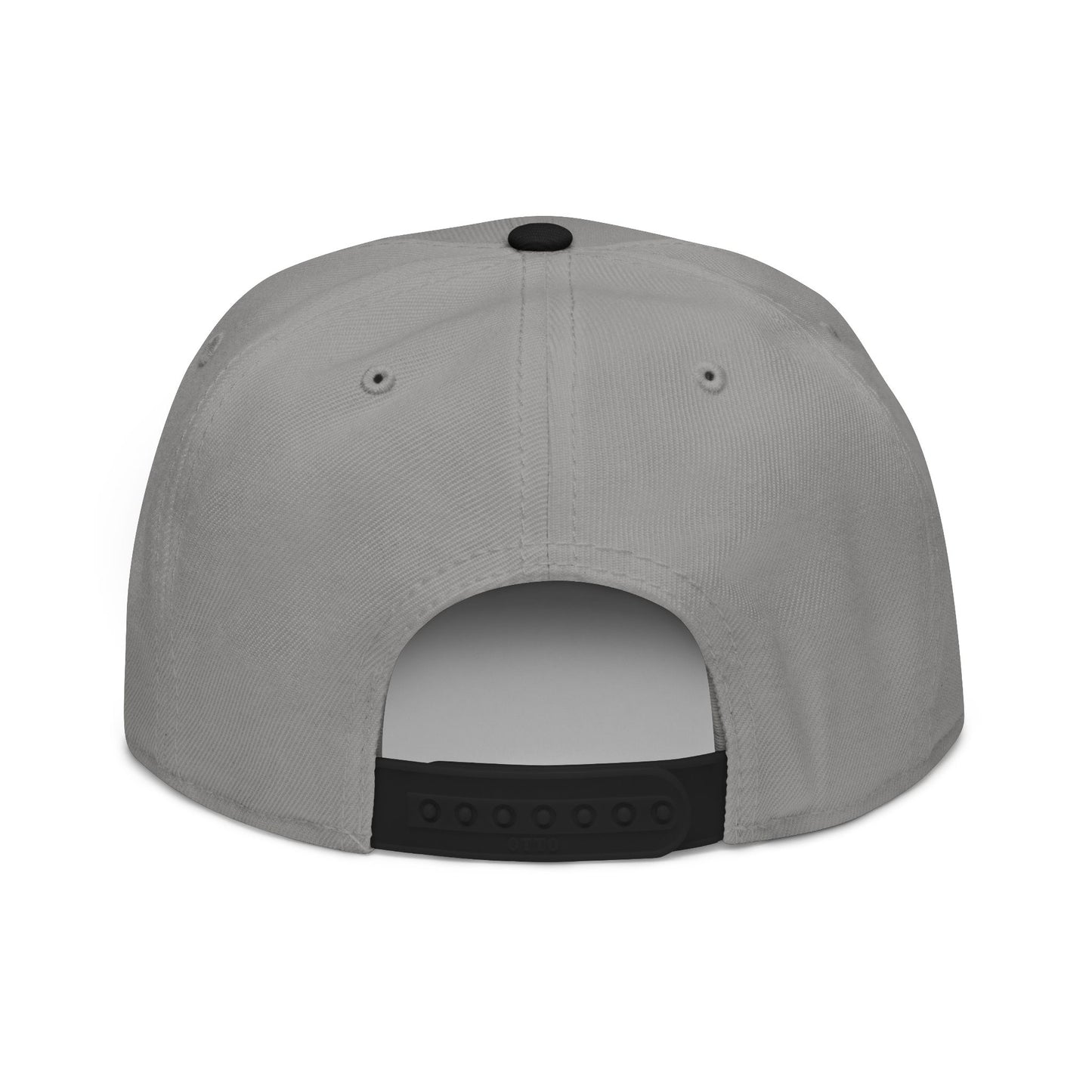 Embroidered Flat Bill Crown Snapback Hat
