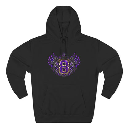 Purple Winged Number 8 Fleece Hoodie