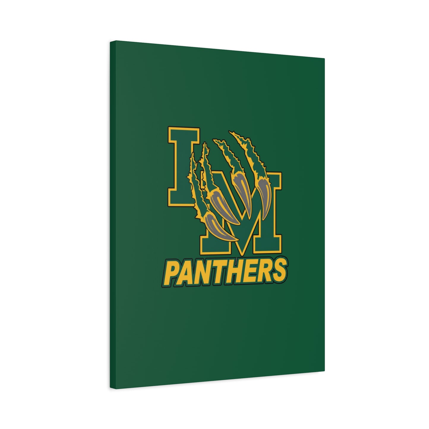 Panthers Logo Matte Stretched Canvas — Green & Gold Game Day Wall Art