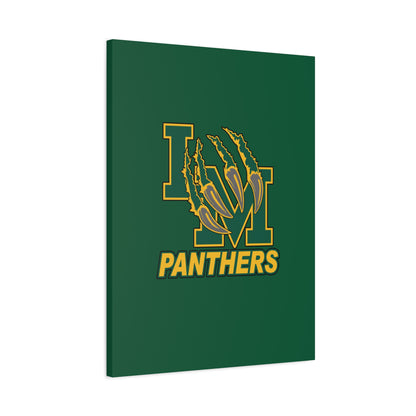 Panthers Logo Matte Stretched Canvas — Green & Gold Game Day Wall Art