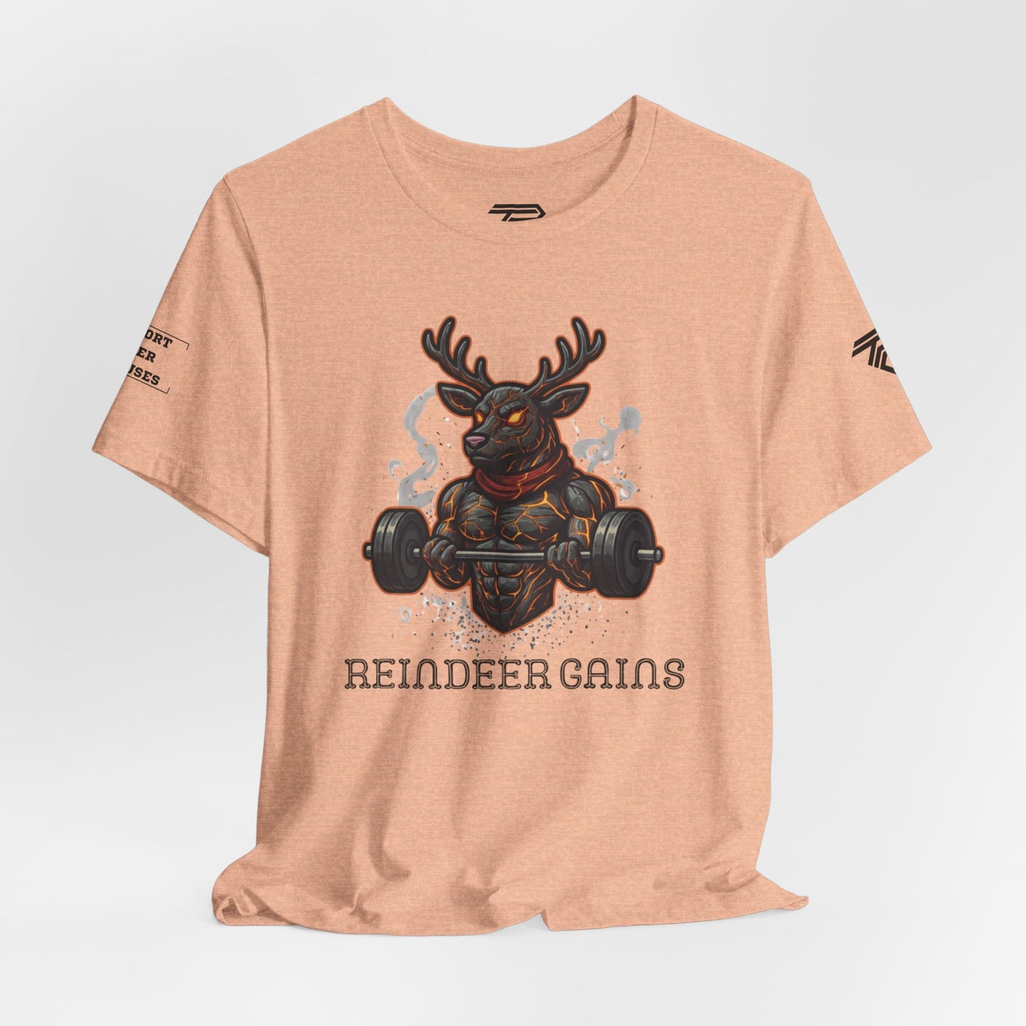 Reindeer Gains Gym T‑Shirt — Funny Christmas Workout Tee