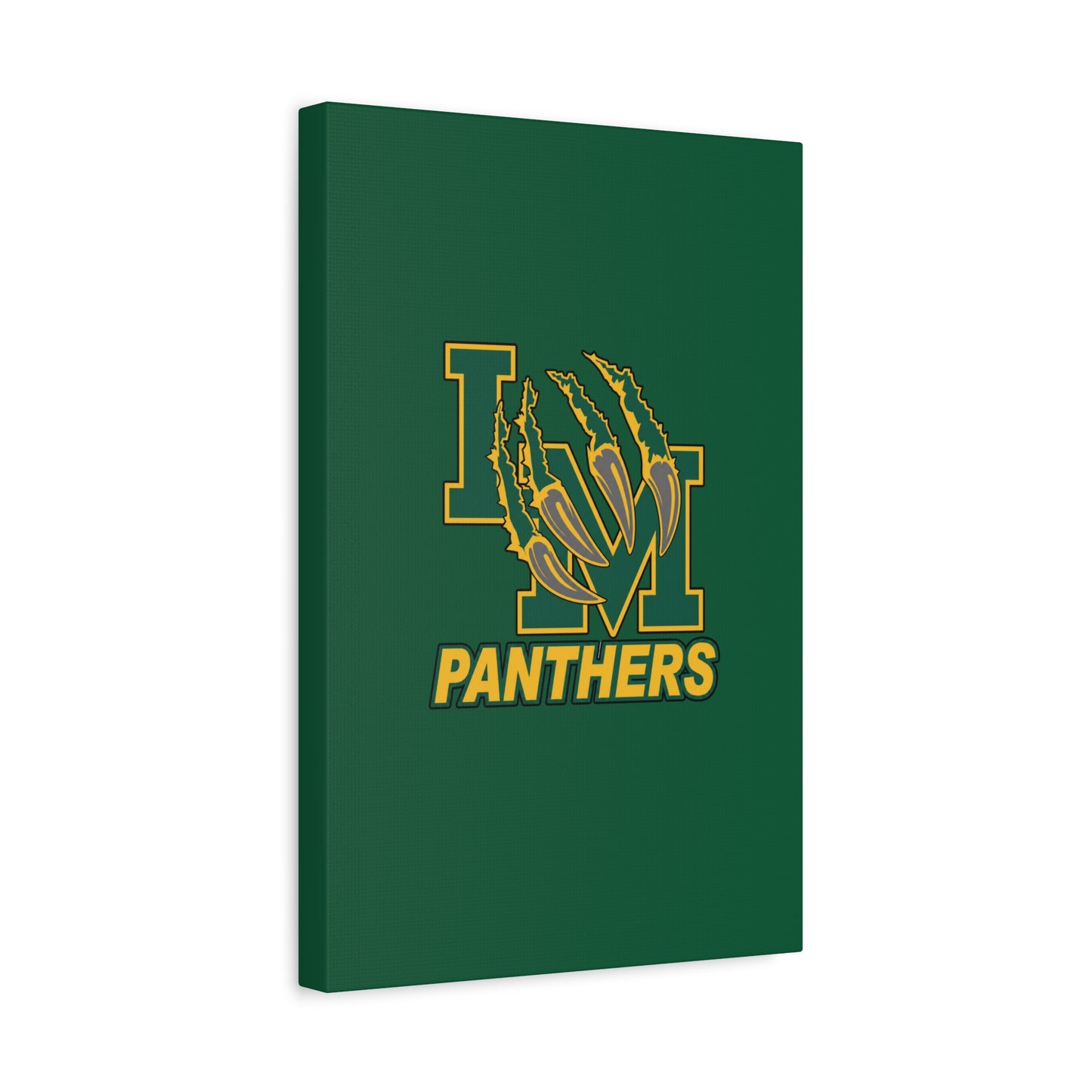 Panthers Logo Matte Stretched Canvas — Green & Gold Game Day Wall Art